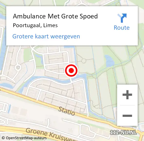 Locatie op kaart van de 112 melding: Ambulance Met Grote Spoed Naar Poortugaal, Limes op 16 maart 2025 16:35
