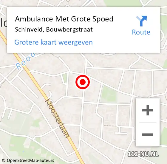 Locatie op kaart van de 112 melding: Ambulance Met Grote Spoed Naar Schinveld, Bouwbergstraat op 10 november 2014 07:18