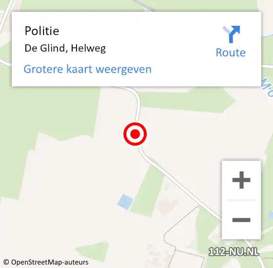 Locatie op kaart van de 112 melding: Politie De Glind, Helweg op 10 september 2013 09:06