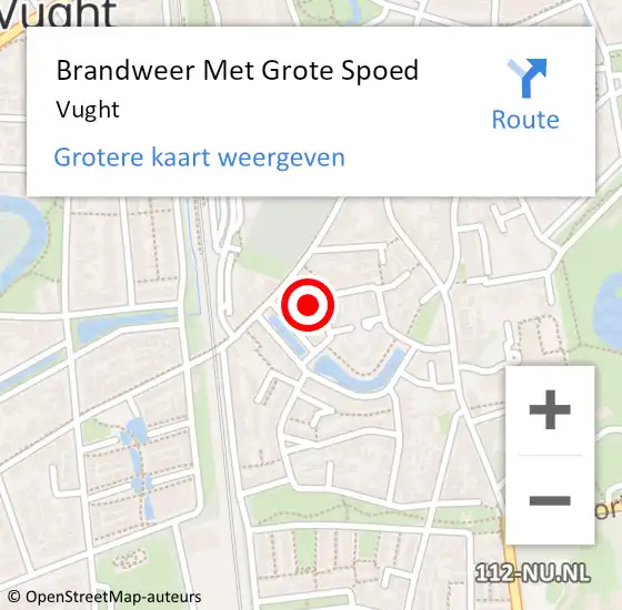 Locatie op kaart van de 112 melding: Brandweer Met Grote Spoed Naar Vught op 16 maart 2025 23:18