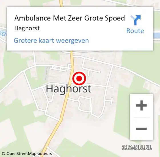 Locatie op kaart van de 112 melding: Ambulance Met Zeer Grote Spoed Naar Haghorst op 17 maart 2025 07:28