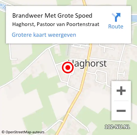 Locatie op kaart van de 112 melding: Brandweer Met Grote Spoed Naar Haghorst, Pastoor van Poortenstraat op 17 maart 2025 07:28