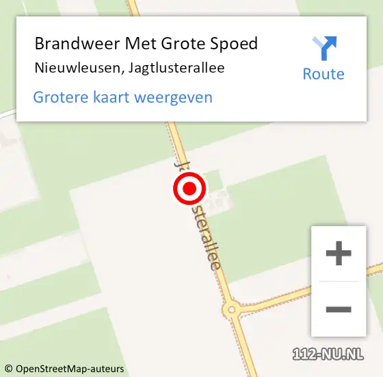 Locatie op kaart van de 112 melding: Brandweer Met Grote Spoed Naar Nieuwleusen, Jagtlusterallee op 10 november 2014 08:14