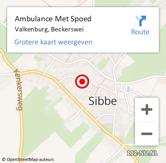 Locatie op kaart van de 112 melding: Ambulance Met Spoed Naar Valkenburg, Beckerswei op 10 november 2014 08:27