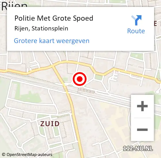 Locatie op kaart van de 112 melding: Politie Met Grote Spoed Naar Rijen, Stationsplein op 17 maart 2025 12:06