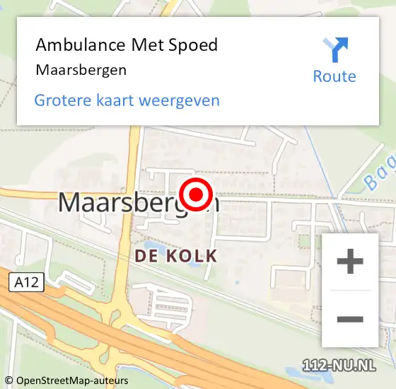 Locatie op kaart van de 112 melding: Ambulance Met Spoed Naar Maarsbergen op 17 maart 2025 14:46