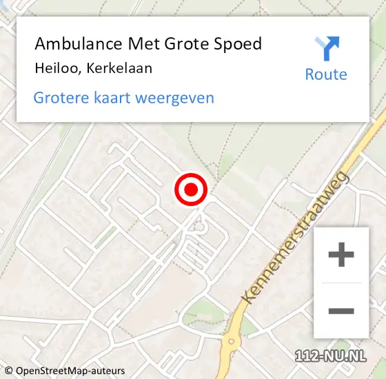 Locatie op kaart van de 112 melding: Ambulance Met Grote Spoed Naar Heiloo, Kerkelaan op 17 maart 2025 18:02