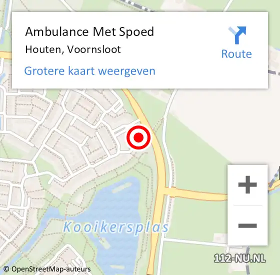 Locatie op kaart van de 112 melding: Ambulance Met Spoed Naar Houten, Voornsloot op 10 november 2014 09:05