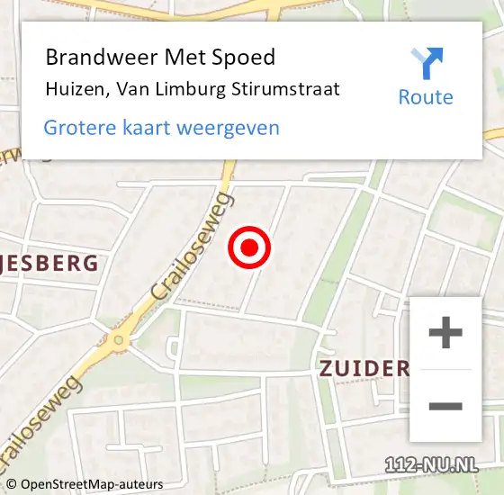Locatie op kaart van de 112 melding: Brandweer Met Spoed Naar Huizen, Van Limburg Stirumstraat op 17 maart 2025 19:31