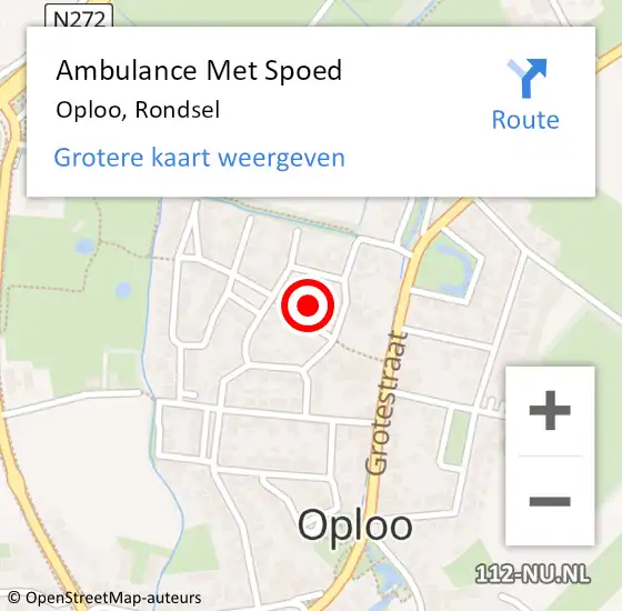 Locatie op kaart van de 112 melding: Ambulance Met Spoed Naar Oploo, Rondsel op 10 november 2014 09:20