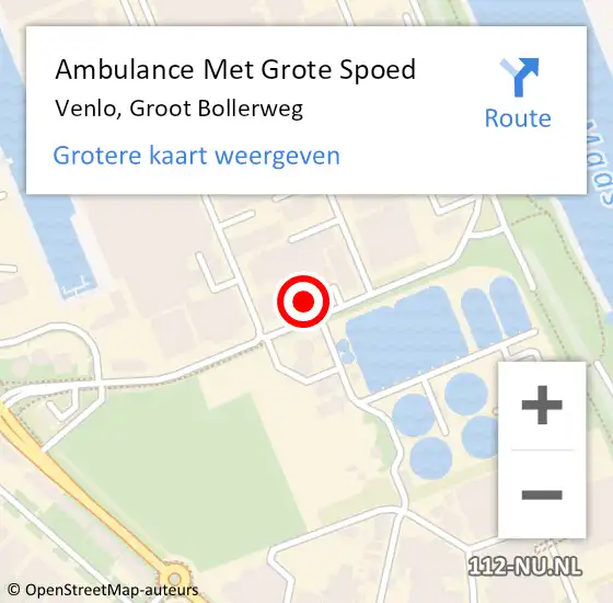 Locatie op kaart van de 112 melding: Ambulance Met Grote Spoed Naar Venlo, Groot Bollerweg op 18 maart 2025 08:12