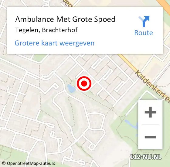 Locatie op kaart van de 112 melding: Ambulance Met Grote Spoed Naar Tegelen, Brachterhof op 10 november 2014 11:14