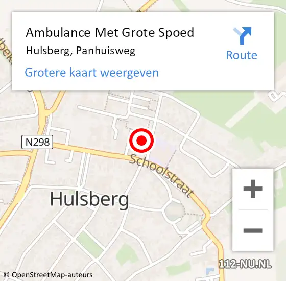 Locatie op kaart van de 112 melding: Ambulance Met Grote Spoed Naar Hulsberg, Panhuisweg op 10 november 2014 11:51