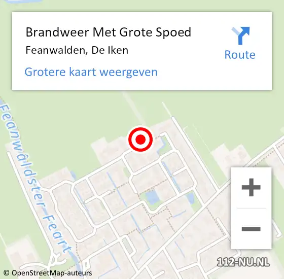 Locatie op kaart van de 112 melding: Brandweer Met Grote Spoed Naar Feanwalden, De Iken op 20 oktober 2013 15:27