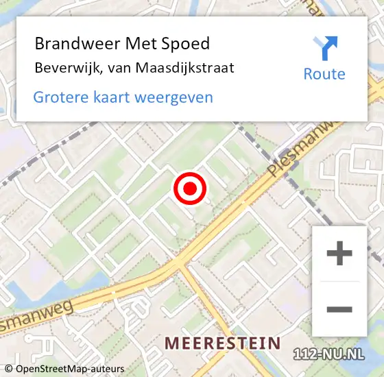 Locatie op kaart van de 112 melding: Brandweer Met Spoed Naar Beverwijk, van Maasdijkstraat op 19 maart 2025 16:50