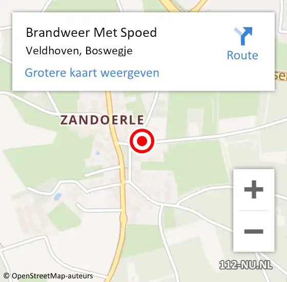 Locatie op kaart van de 112 melding: Brandweer Met Spoed Naar Veldhoven, Boswegje op 19 maart 2025 20:06