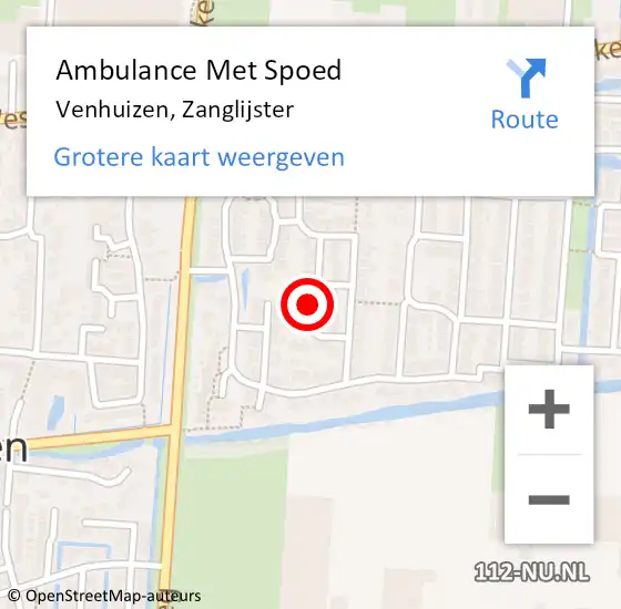 Locatie op kaart van de 112 melding: Ambulance Met Spoed Naar Venhuizen, Zanglijster op 20 maart 2025 00:14