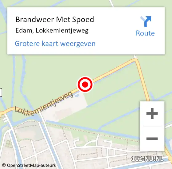 Locatie op kaart van de 112 melding: Brandweer Met Spoed Naar Edam, Lokkemientjeweg op 20 oktober 2013 15:36