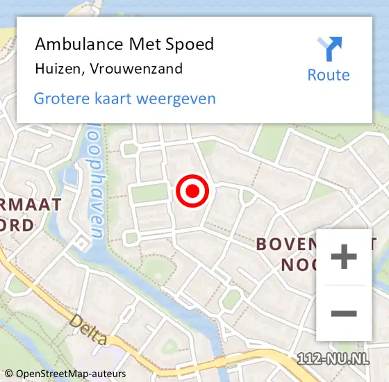 Locatie op kaart van de 112 melding: Ambulance Met Spoed Naar Huizen, Vrouwenzand op 10 november 2014 12:51