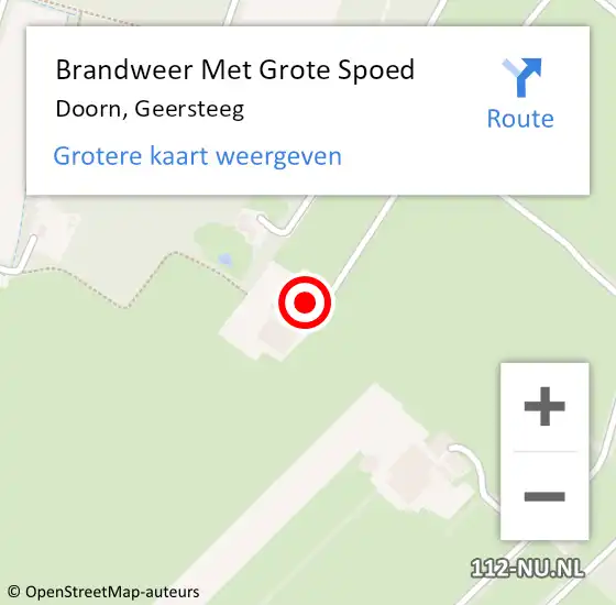 Locatie op kaart van de 112 melding: Brandweer Met Grote Spoed Naar Doorn, Geersteeg op 20 maart 2025 06:49