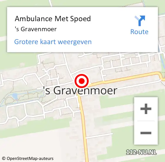 Locatie op kaart van de 112 melding: Ambulance Met Spoed Naar 's Gravenmoer op 20 maart 2025 08:50