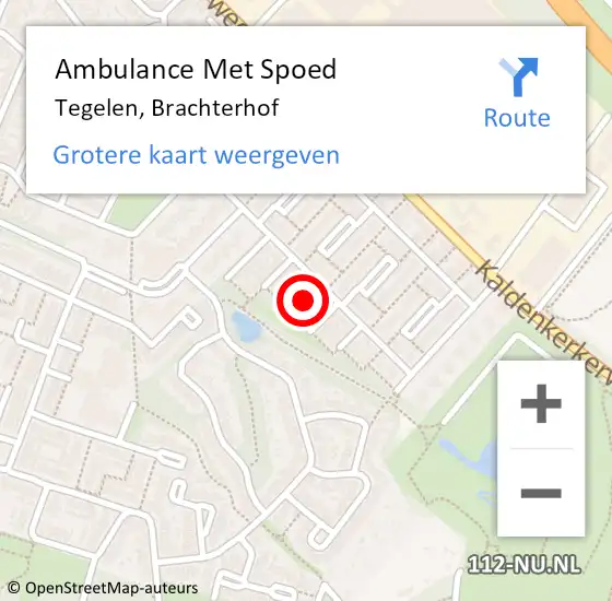 Locatie op kaart van de 112 melding: Ambulance Met Spoed Naar Tegelen, Brachterhof op 20 maart 2025 10:19
