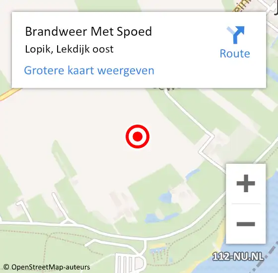 Locatie op kaart van de 112 melding: Brandweer Met Spoed Naar Lopik, Lekdijk oost op 20 maart 2025 11:04