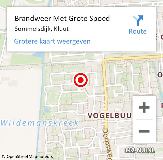 Locatie op kaart van de 112 melding: Brandweer Met Grote Spoed Naar Sommelsdijk, Kluut op 10 november 2014 13:23