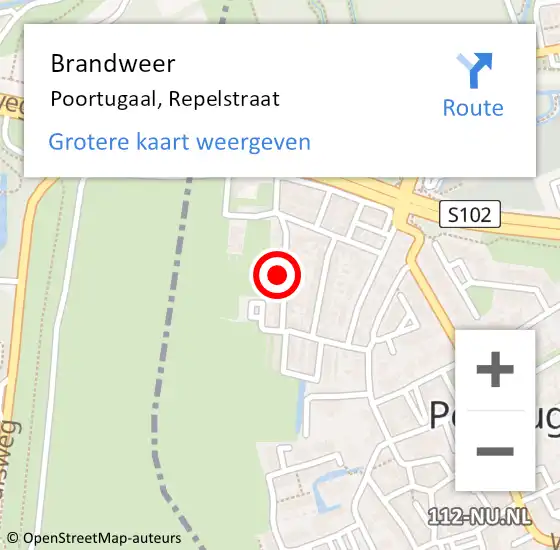Locatie op kaart van de 112 melding: Brandweer Poortugaal, Repelstraat op 21 maart 2025 01:21