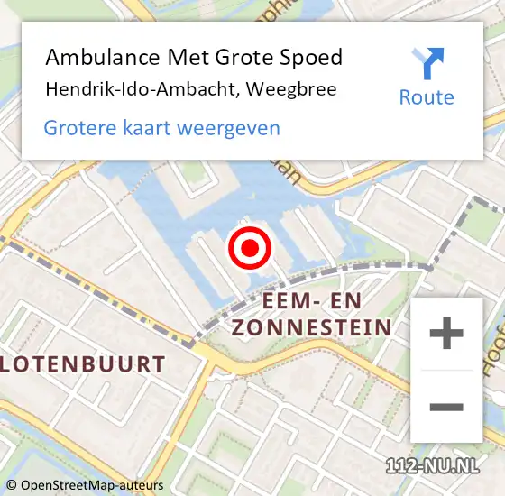 Locatie op kaart van de 112 melding: Ambulance Met Grote Spoed Naar Hendrik-Ido-Ambacht, Weegbree op 21 maart 2025 02:14