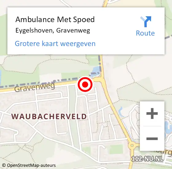 Locatie op kaart van de 112 melding: Ambulance Met Spoed Naar Eygelshoven, Gravenweg op 10 november 2014 15:03