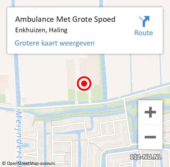 Locatie op kaart van de 112 melding: Ambulance Met Grote Spoed Naar Enkhuizen, Haling op 21 maart 2025 08:46