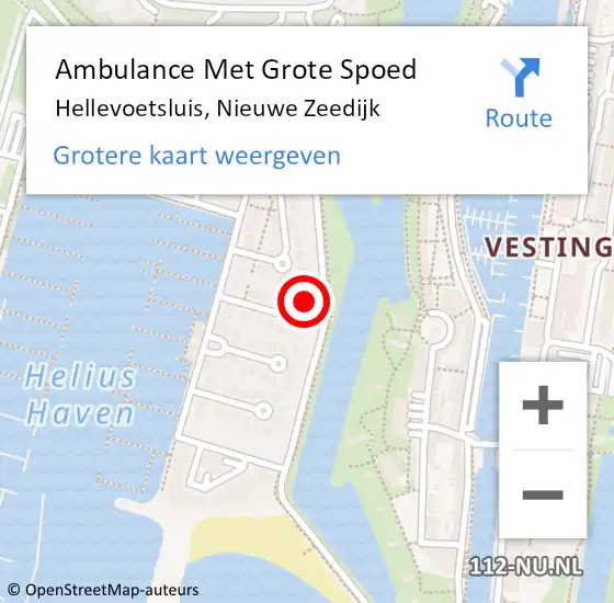 Locatie op kaart van de 112 melding: Ambulance Met Grote Spoed Naar Hellevoetsluis, Nieuwe Zeedijk op 21 maart 2025 09:57