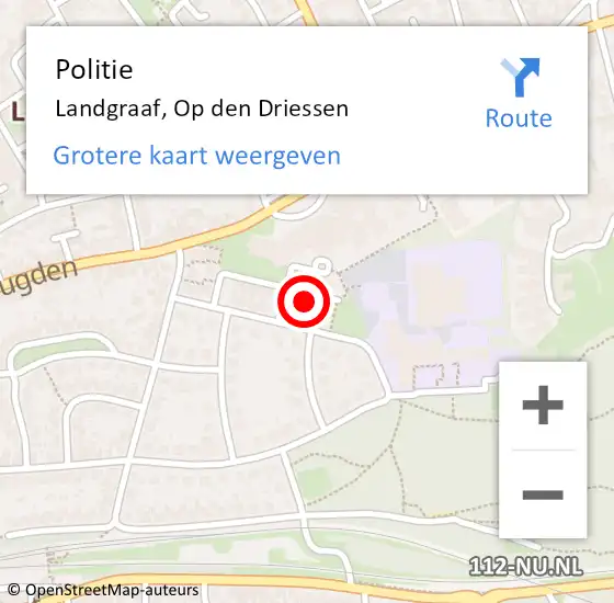 Locatie op kaart van de 112 melding: Politie Landgraaf, Op den Driessen op 21 maart 2025 11:03