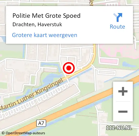 Locatie op kaart van de 112 melding: Politie Met Grote Spoed Naar Drachten, Haverstuk op 21 maart 2025 12:04