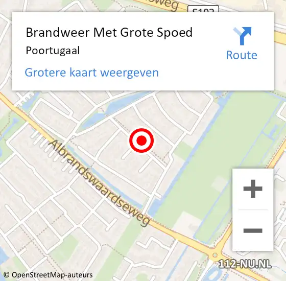 Locatie op kaart van de 112 melding: Brandweer Met Grote Spoed Naar Poortugaal op 21 maart 2025 14:31