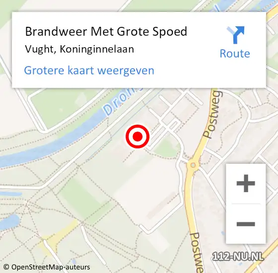 Locatie op kaart van de 112 melding: Brandweer Met Grote Spoed Naar Vught, Koninginnelaan op 21 maart 2025 16:57