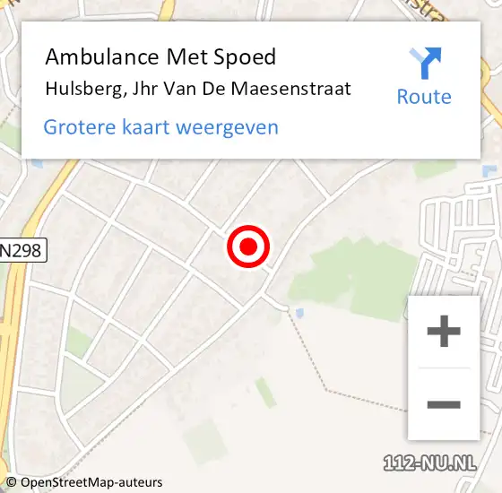 Locatie op kaart van de 112 melding: Ambulance Met Spoed Naar Hulsberg, Jhr Van De Maesenstraat op 10 november 2014 16:15