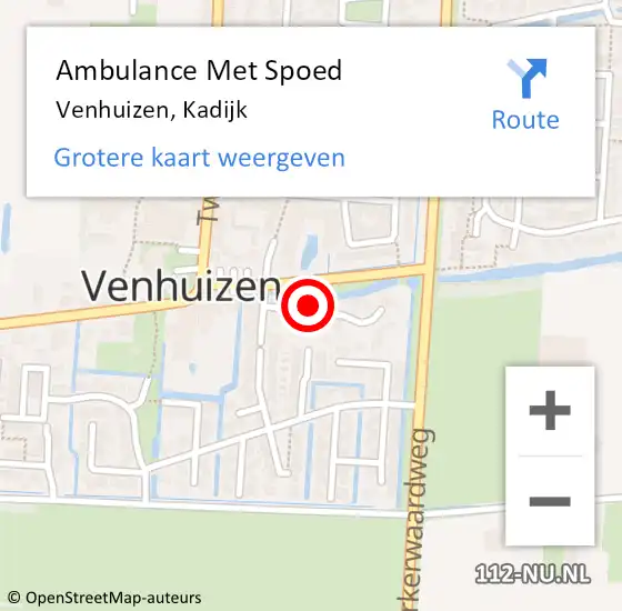 Locatie op kaart van de 112 melding: Ambulance Met Spoed Naar Venhuizen, Kadijk op 21 maart 2025 17:58