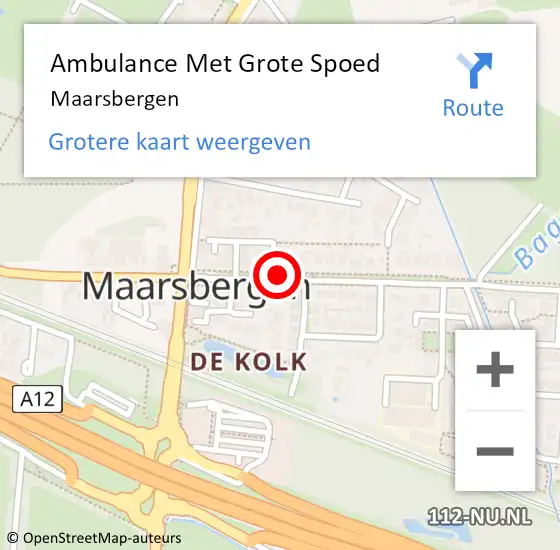 Locatie op kaart van de 112 melding: Ambulance Met Grote Spoed Naar Maarsbergen op 21 maart 2025 19:47