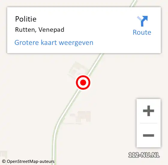 Locatie op kaart van de 112 melding: Politie Rutten, Venepad op 20 oktober 2013 16:06