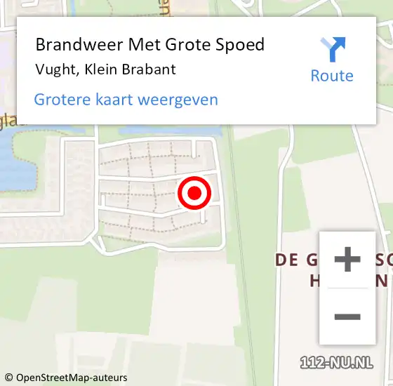 Locatie op kaart van de 112 melding: Brandweer Met Grote Spoed Naar Vught, Klein Brabant op 22 maart 2025 02:27