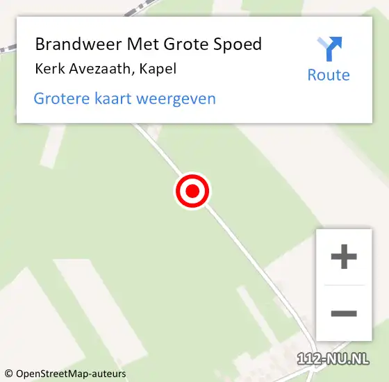 Locatie op kaart van de 112 melding: Brandweer Met Grote Spoed Naar Kerk Avezaath, Kapel op 10 november 2014 16:54