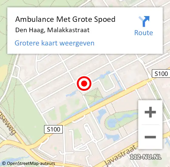 Locatie op kaart van de 112 melding: Ambulance Met Grote Spoed Naar Den Haag, Malakkastraat op 22 maart 2025 06:27