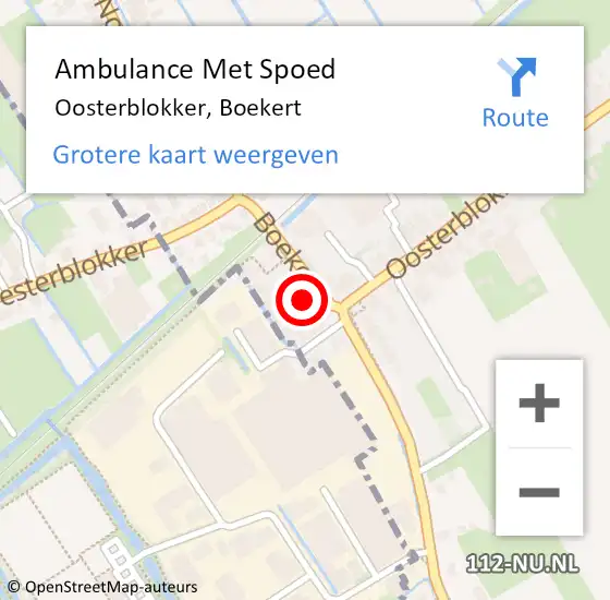 Locatie op kaart van de 112 melding: Ambulance Met Spoed Naar Oosterblokker, Boekert op 22 maart 2025 10:01