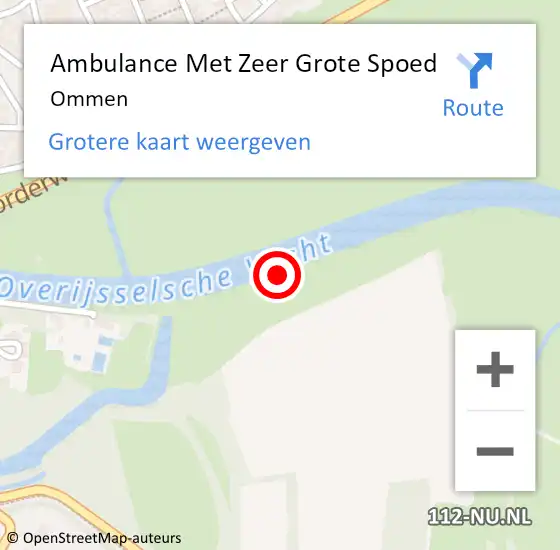 Locatie op kaart van de 112 melding: Ambulance Met Zeer Grote Spoed Naar Ommen op 22 maart 2025 17:34