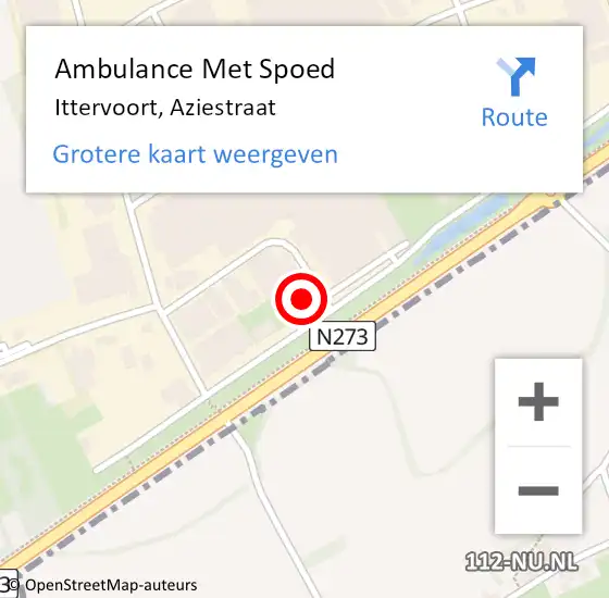 Locatie op kaart van de 112 melding: Ambulance Met Spoed Naar Ittervoort, Aziestraat op 10 november 2014 18:21