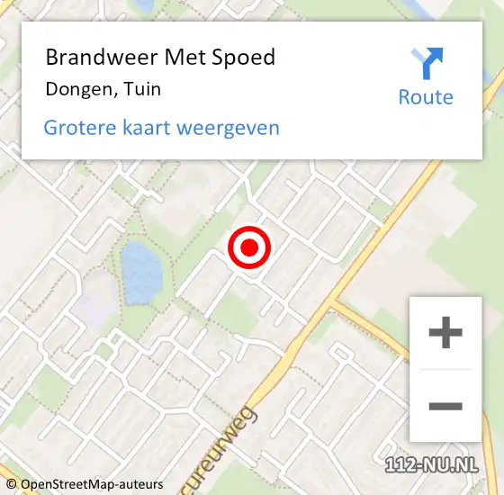 Locatie op kaart van de 112 melding: Brandweer Met Spoed Naar Dongen, Tuin op 23 maart 2025 08:00