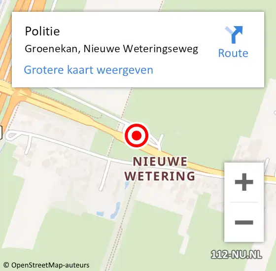 Locatie op kaart van de 112 melding: Politie Groenekan, Nieuwe Weteringseweg op 10 november 2014 19:15