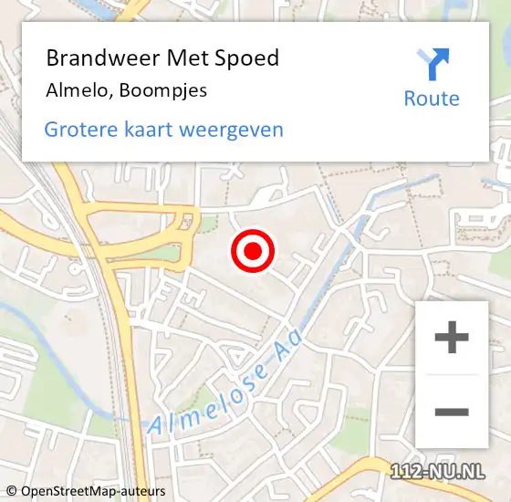 Locatie op kaart van de 112 melding: Brandweer Met Spoed Naar Almelo, Boompjes op 23 maart 2025 19:24